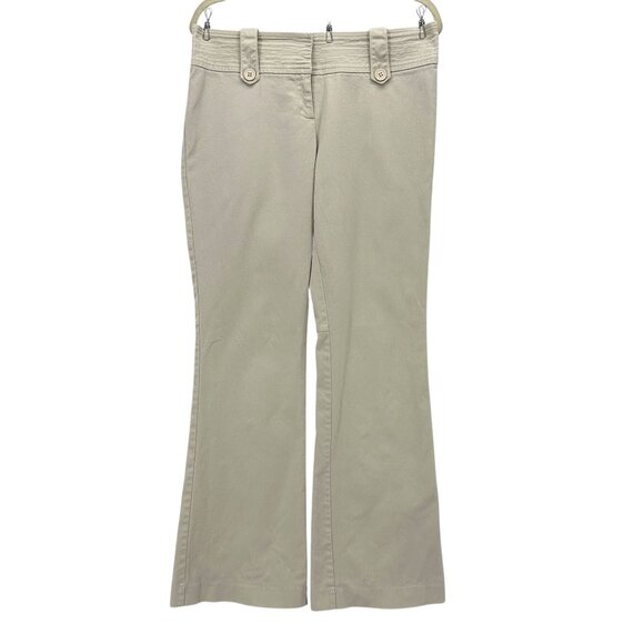 Vintage Cache Womens 10 Pants Wide Leg Flared Ivory 1990s Preppy Retro Career - Picture 1 of 10